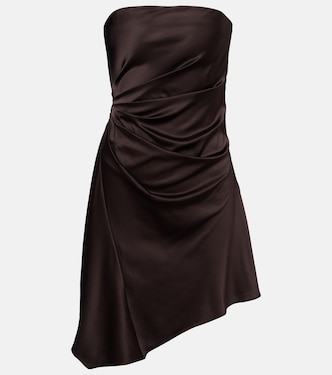 Adriana asymmetric silk-blend minidress | Staud