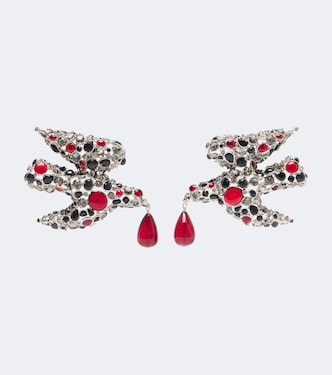 Dove embellished clip-on earrings | Saint Laurent