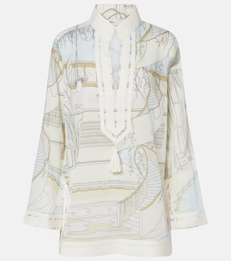 Printed cotton voile tunic | Tory Burch