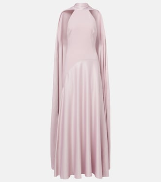 Cece halterneck crêpe and satin gown | Solace London
