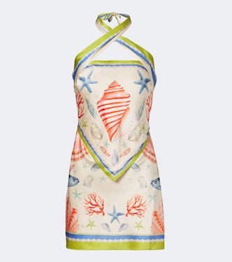Cable printed silk-blend halterneck dress | Retrofête