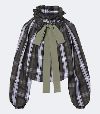 Bow-detail checked top | Patou