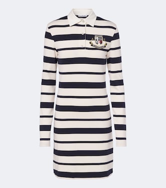 Striped cotton-blend jersey polo dress | Acne Studios