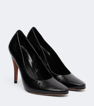 Jerry snake-effect leather pumps | JUDE