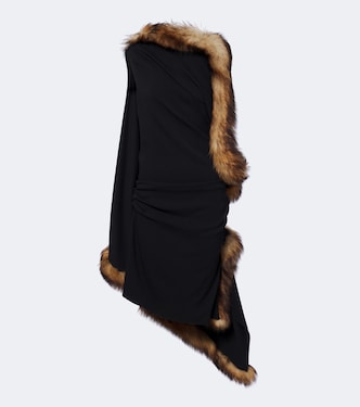 Shearling-trimmed midi dress | Loewe