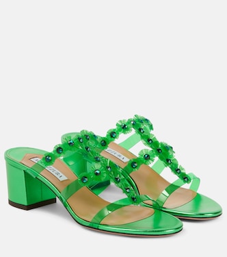 Meteorite embellished PVC mules | Aquazzura