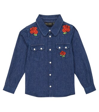 Embroidered denim shirt | Mini Rodini