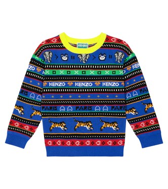 Logo cotton-blend jacquard sweater | Kenzo Kids