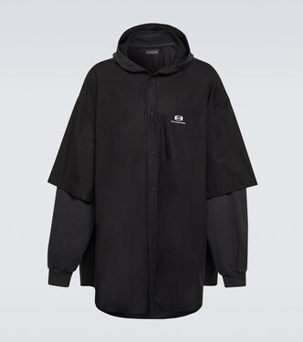 Patched cotton poplin and fleece jacket | Balenciaga
