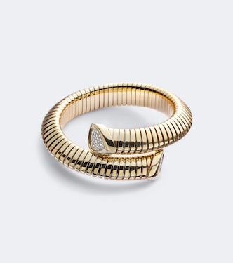 Trisola 18kt gold bangle with diamonds | Marina B