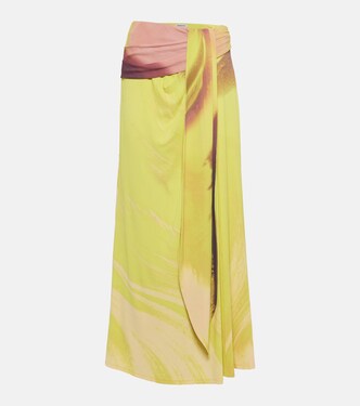 Anika printed draped midi skirt | Simkhai
