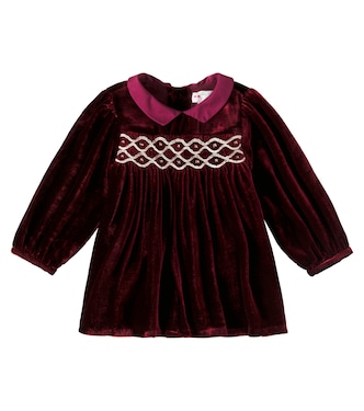 Baby Trinité smocked velvet dress | Bonpoint