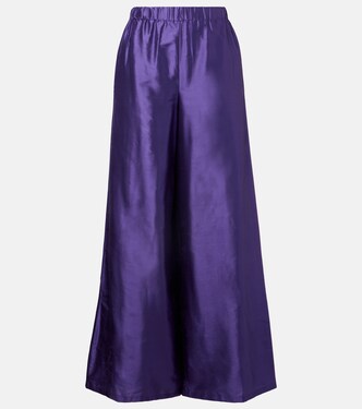 Avio high-rise silk satin wide-leg pants | Max Mara