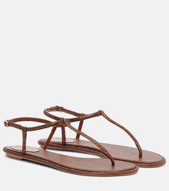 Diana embellished satin thong sandals | Rene Caovilla
