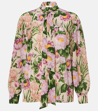 Tie-neck silk crêpe de chine blouse | Chloé