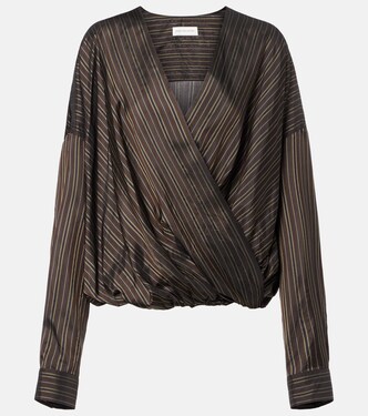 Striped draped wrap top | Dries Van Noten