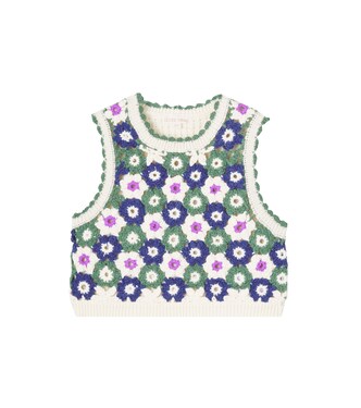 Rynia crochet cotton-blend sweater vest | Louise Misha