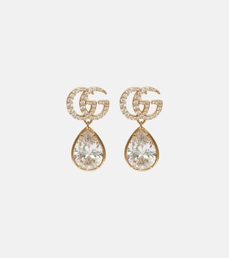 GG Marmont crystal-embellished drop earrings | Gucci