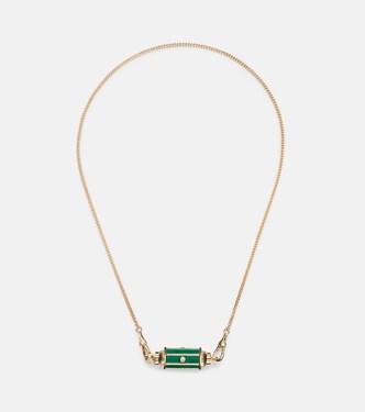 Collier Baby Locket en or 18 ct, malachite et diamants | Marie Lichtenberg