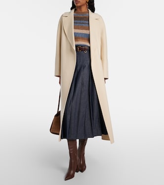 Elisa virgin wool wrap coat in beige - S Max Mara | Mytheresa