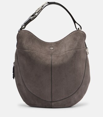 Quiver Clip Medium suede shoulder bag | Lemaire