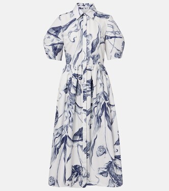Floral cotton poplin shirt dress | Erdem