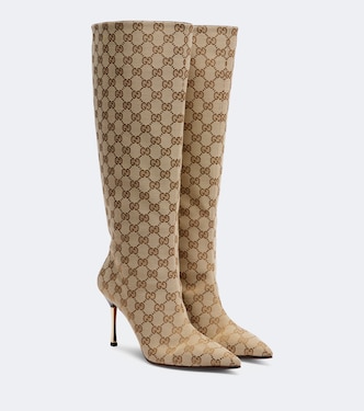 Bombshell GG canvas knee-high boots | Gucci