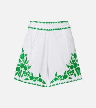 Shorts in cotone e lino con ricamo | Juliet Dunn