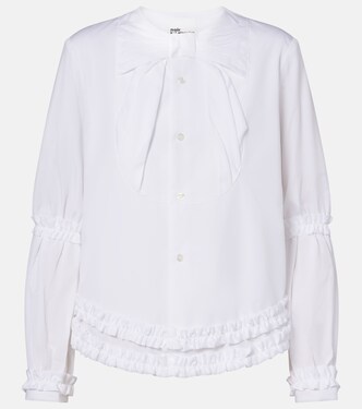 Bow-detail ruffled cotton poplin shirt | Noir Kei Ninomiya
