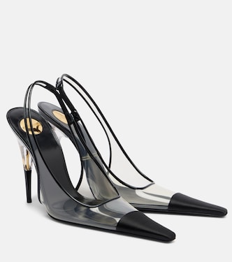 Romy satin-trimmed slingback pumps | Saint Laurent