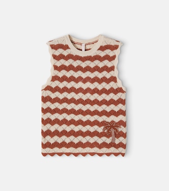 Aster pointelle cotton and linen-blend top | Zimmermann Kids