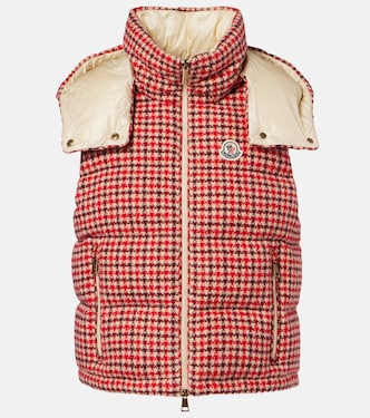 Niverolle checked wool-blend down vest | Moncler