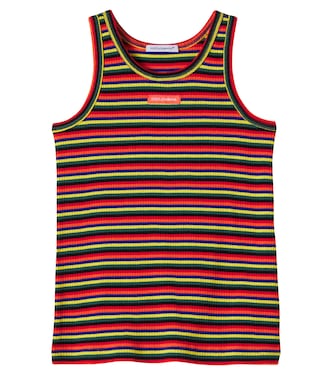 Striped rib-knitted cotton tank top | Dolce&Gabbana Kids