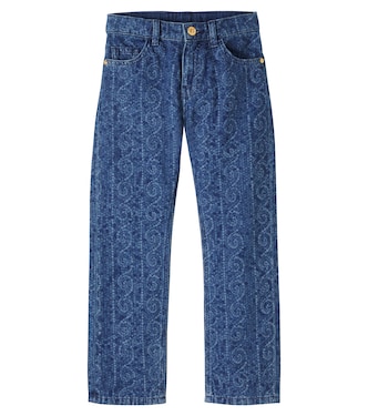 Printed straight jeans | Versace Kids