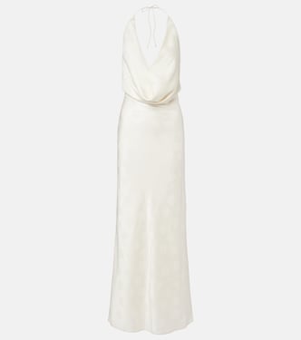 Bedrucktes Maxikleid aus Satin | Rotate