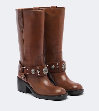 Dakota studded leather knee-high boots | Chloé