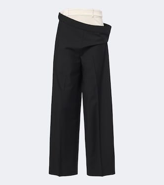 Wool and mohair paneled wide-leg pants | Róhe