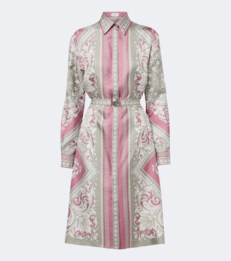 Medusa printed silk twill shirt dress | Versace