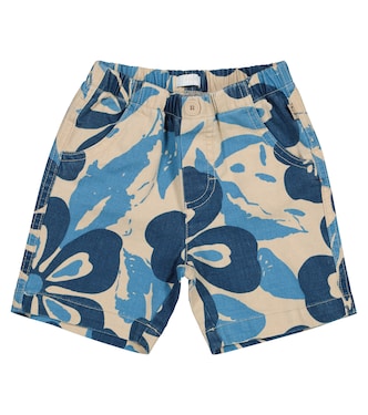 Baby floral cotton and linen Bermuda shorts | Il Gufo