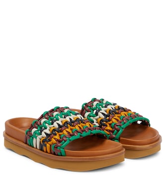 Wavy woven leather slides | Chloé