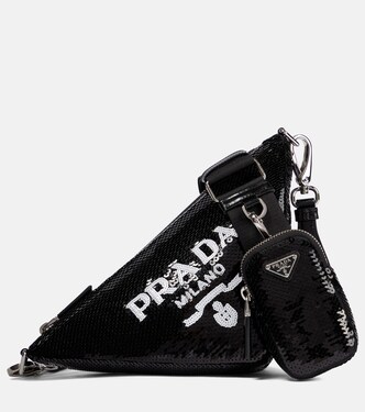 Triangle sequin shoulder bag | Prada