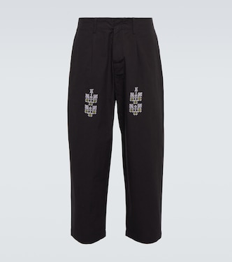 Qrunful embroidered cotton pants | Adish