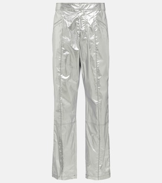Pantalon Anea à taille haute en coton enduit | Isabel Marant