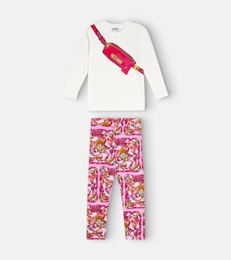 Ensemble top et legging imprimés en coton mélangé | Moschino Kids