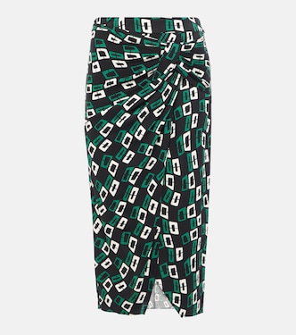 Willow printed ruched midi skirt | Diane von Furstenberg