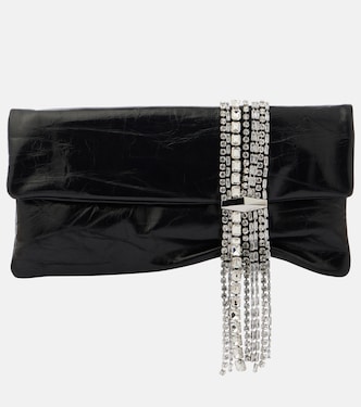 Zandra crystal-embellished leather clutch | Jimmy Choo
