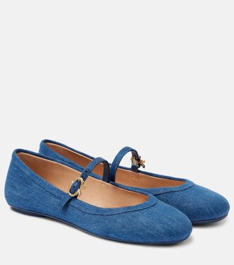 Carla denim Mary Jane flats | Gianvito Rossi