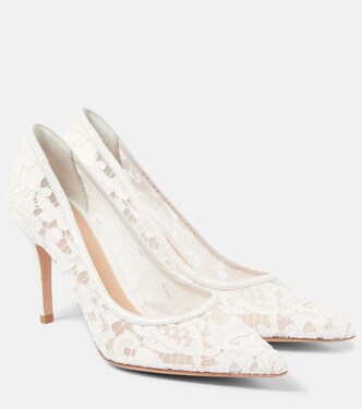 Lyon 85 leather-trimmed lace pumps | Gianvito Rossi