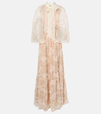 Embroidered caped gown | Self-Portrait