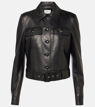 Cropped leather jacket | Saint Laurent